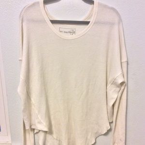 Free people waffle long sleeved shirt off white